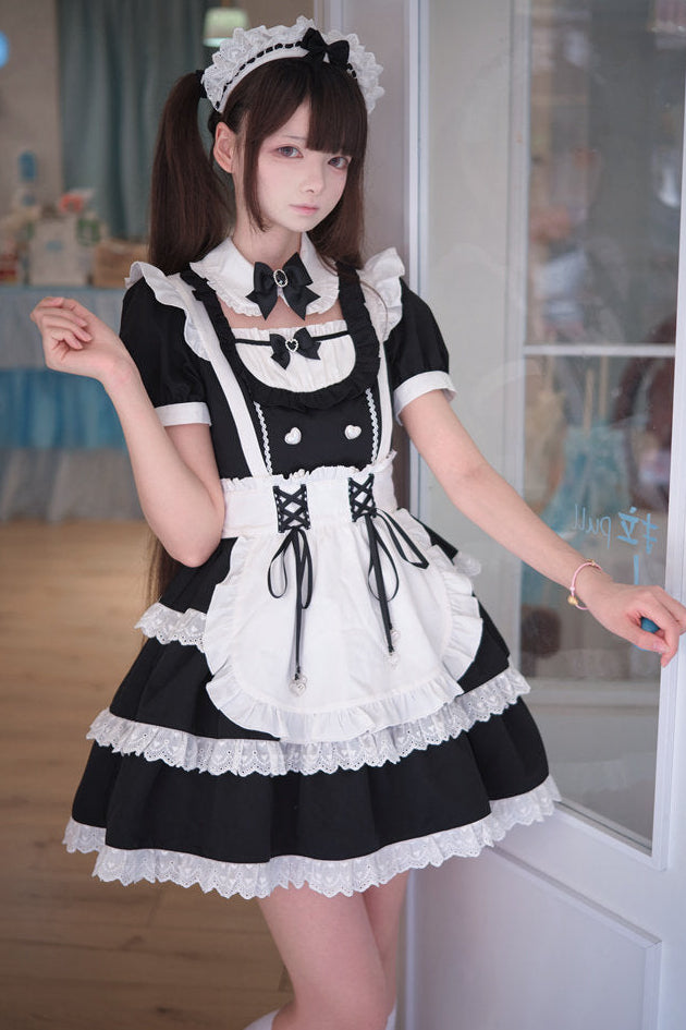 Japanisches Maid-Kleid und Rock-Set