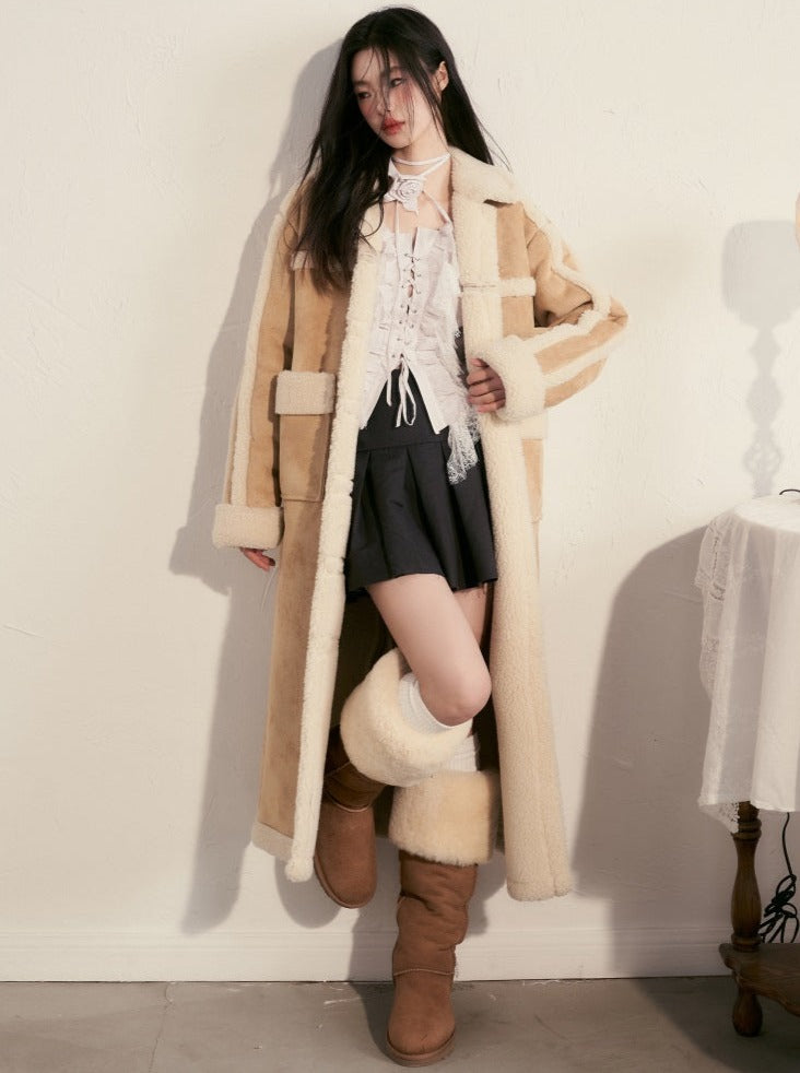 Snow Mouton Fur Long Coat