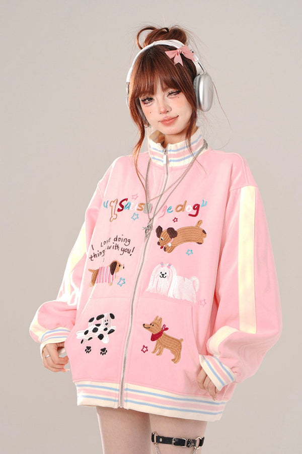 Stand -up color bass ball jacket