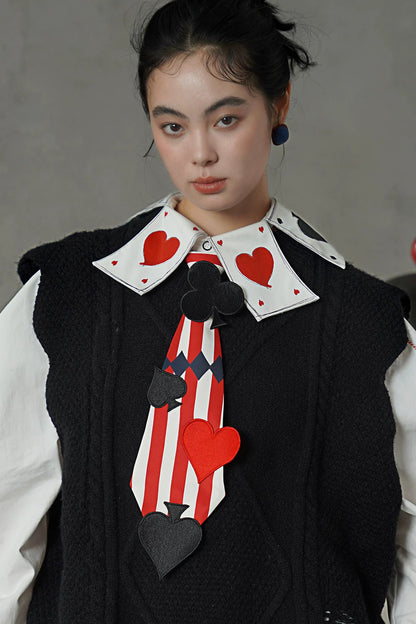 Retro Card Game Striped Tie