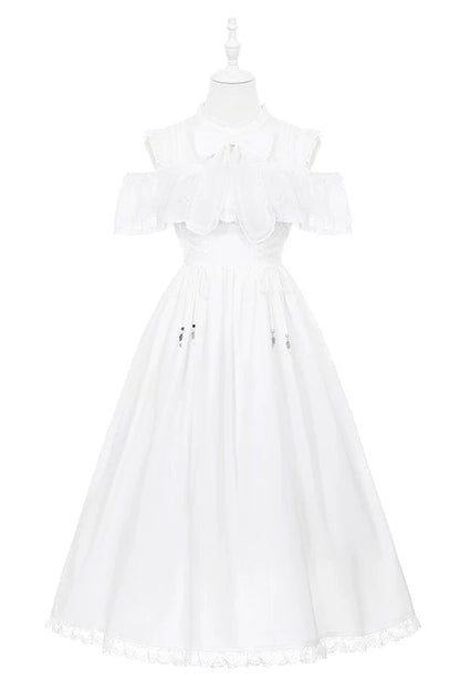 Dark Kawaii Schulterfreies Spitzenkleid