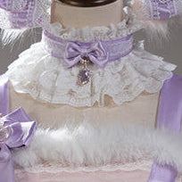 【12月26日予約締切】キャットファンタジーピンクパープルファーリボンティアードドレス＋猫耳ヘッドKC＋レースチョーカー