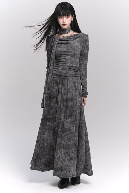 Mode Girl Dark Gray Long Dress