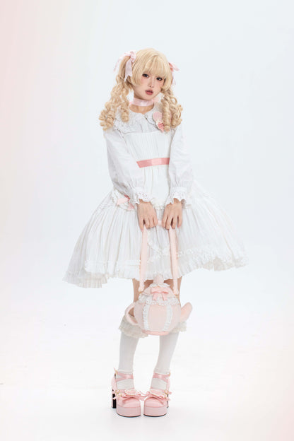 ピュアピンクティーポットバッグ