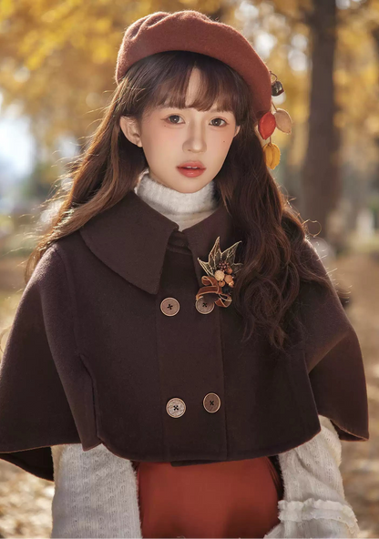 [Reservation Deadline February 3rd] Vintage Detective Series Lapel Cape + Flap Collar Jumper Skirt + Ribbon Brooch