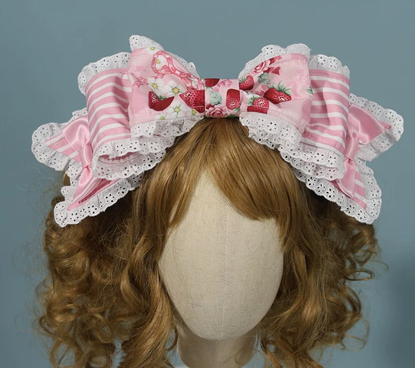 【4月29日予約締切】ストロベリーラビットシリーズうさ耳ボンネット＋アクセサリー