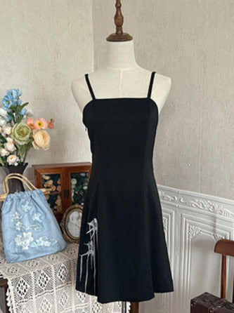 Sheer short china shirt + suspender dress [short and long] + bag