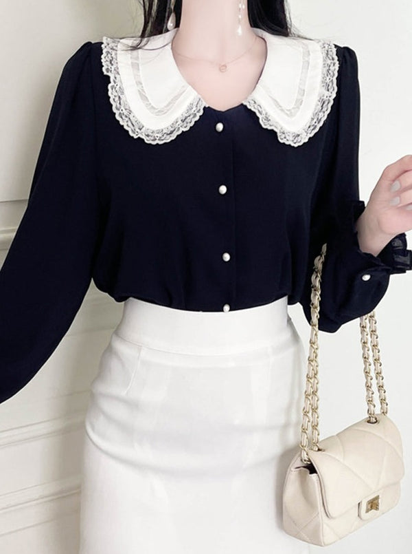 レーススイートドールカラーブラウス