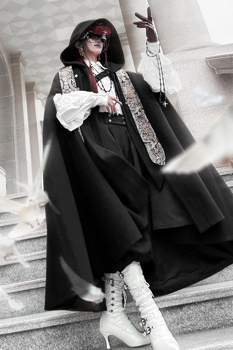 Elegant Oversized Cape Shirt and Trousers Set-Up