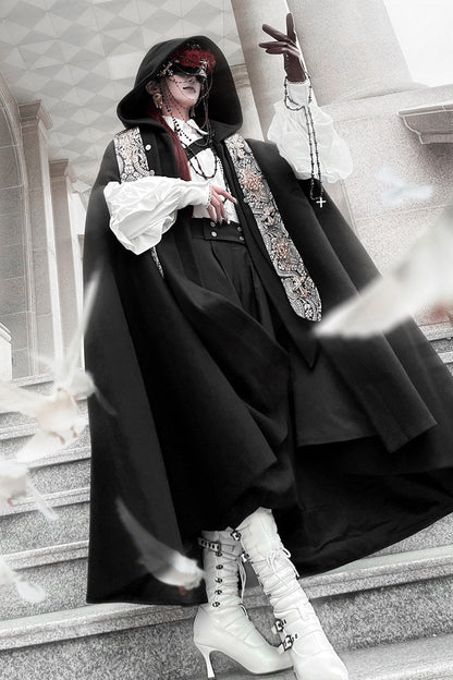Elegant Oversized Cape Shirt and Trousers Set-Up