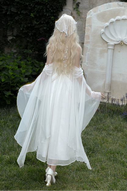 [Vorbestellschluss 14. Juli] Griechische-Göttin-Fantasy-Kleid mit Neckholder und Schalärmeln