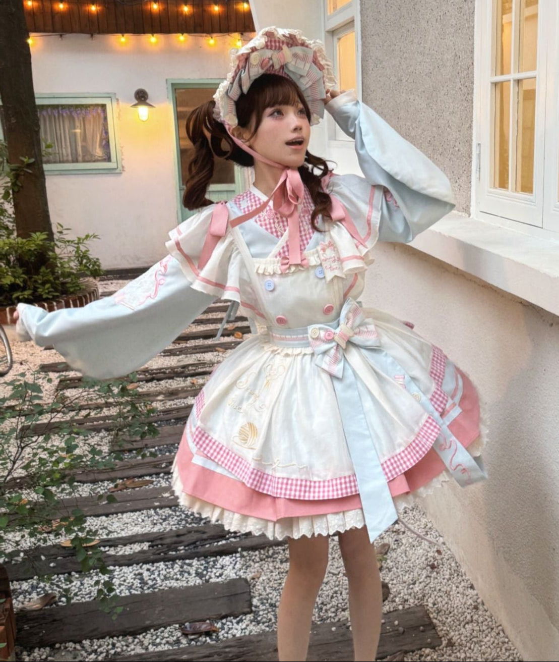 【12月6日予約締切】チャイナロリータエンブロイダリーメイドドレスセット＋ボンネット