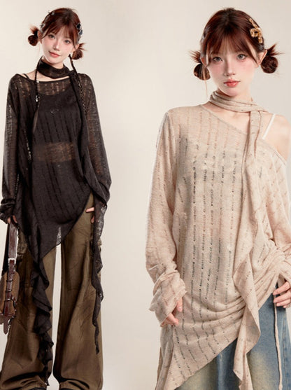 Sheer Mode Asymmetrical Top