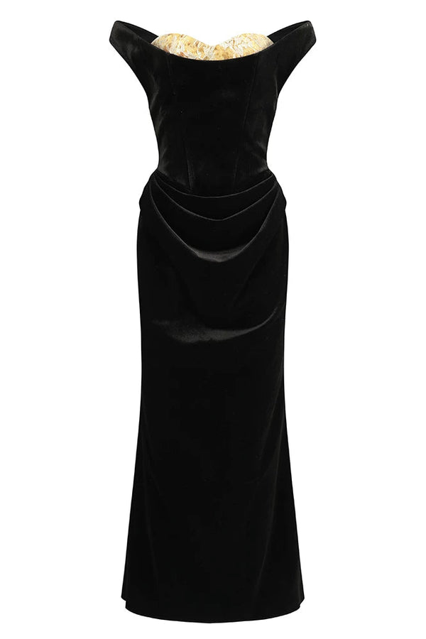 Vestido palaciego retro chic de terciopelo