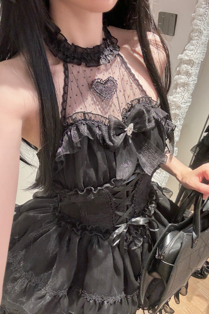 ホルターネックノースリーブシュガーロリータドレス