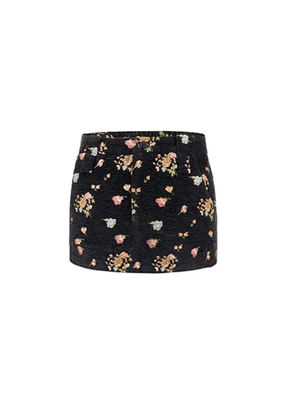 Little Black Jacquard Skirt