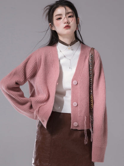 Very pastel-colored wool cardigan