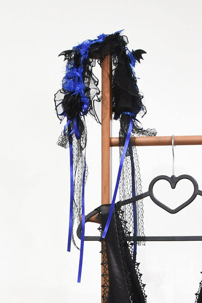 [Vorbestellfrist 19. Juni] Blau x Schwarz/Blau x Weiß Schädel-Rosen-Gothic-Lolita-Serie Accessoires (Haarband, Rosenbrosche, Schädel-Hand-Kettenclip)