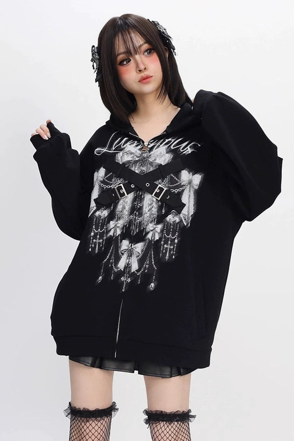 Shining Girl Fleece Light Asian Hooded Hoodie