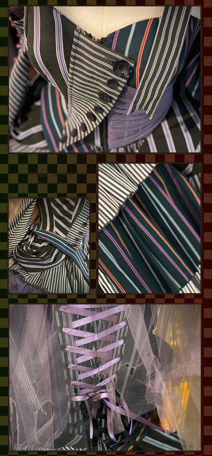 【予約商品】ストライプグリッドファンタジードレスセット＋アシメチュールスカート＋ベール