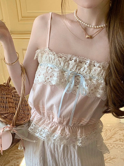 Jasmine Afternoon Tea Pure Cotton French Lace Camisole