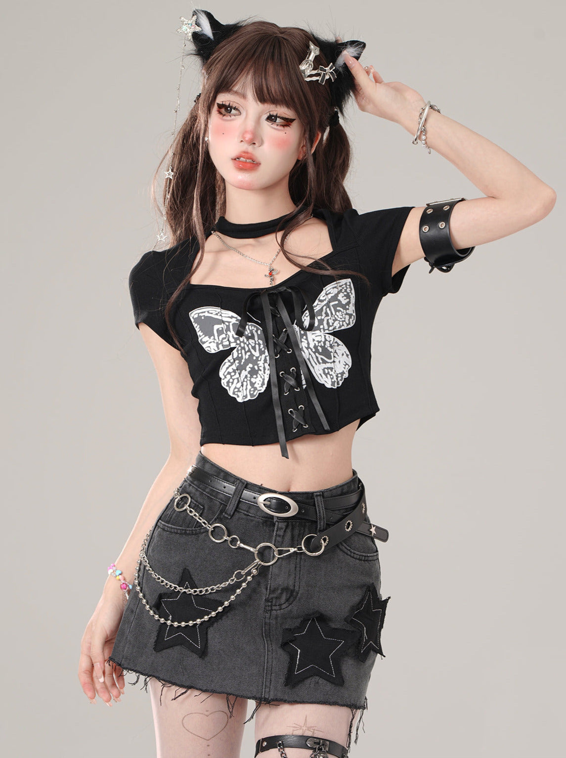 Square Cut Butterfly Strap Slim Short Top