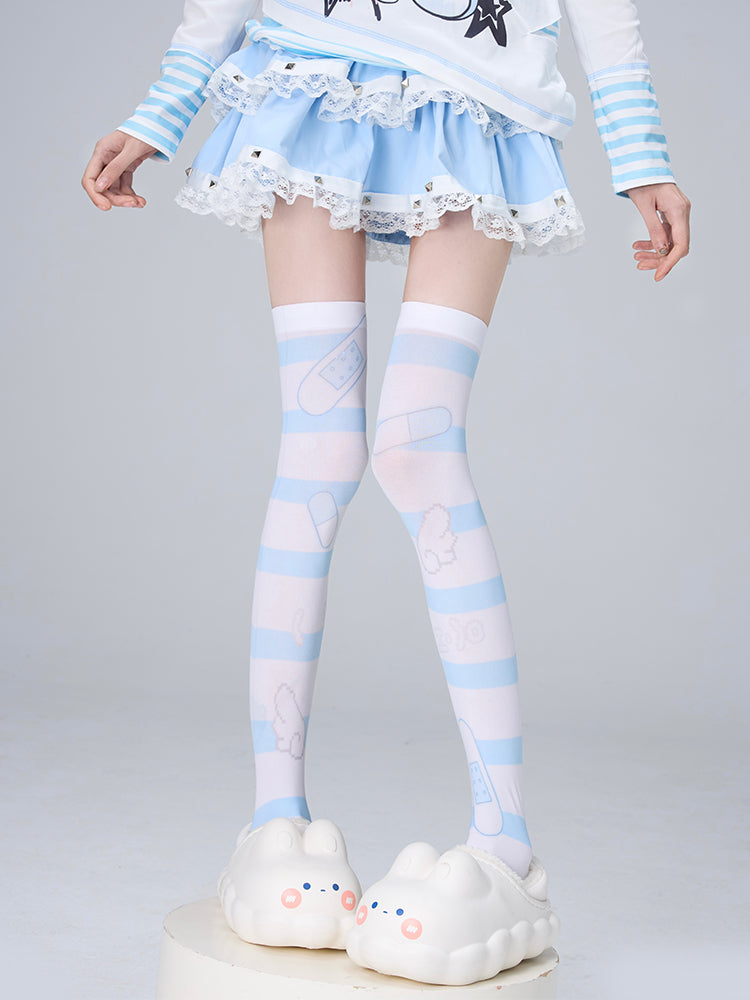 [Angel Neighborhood👼] Angel Striped High Socks