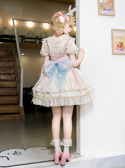 原创洛丽塔公主裙日常连衣裙甜美可爱花朵婚礼芭蕾马戏团洛丽塔连衣裙夏季