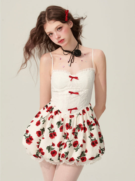 [On sale at 20 o'clock on May 31st] Shaoye eye pearl vein white floral dress women's summer puffy skirt