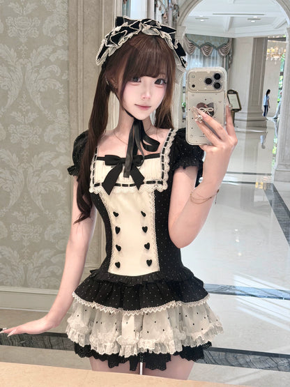 [Pre-order Deadline: June 29] Vintage Black x White Polka Dot Series Accessories (Cat Ear Headband, Leg Warmers, Cat Ear Leg Ring)