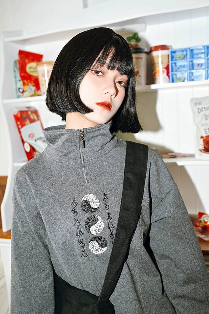 Mode design high neck sweatshirt