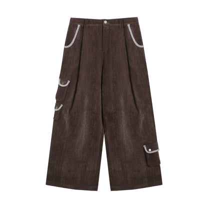 マルチポケットカジュアルロングパンツ+ロールアップワイドレッグミディアムパンツ