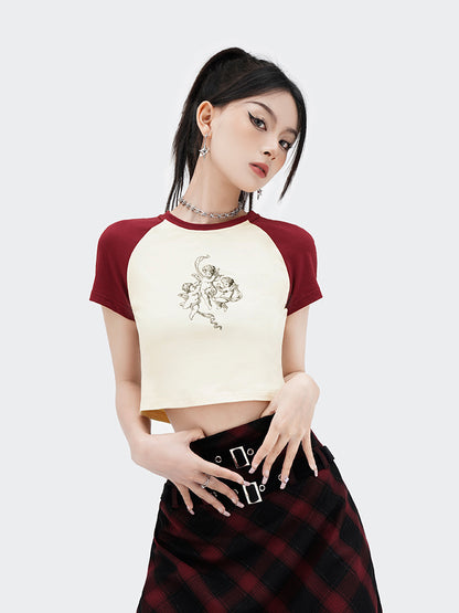 Angel Raglan Cropped T-Shirt