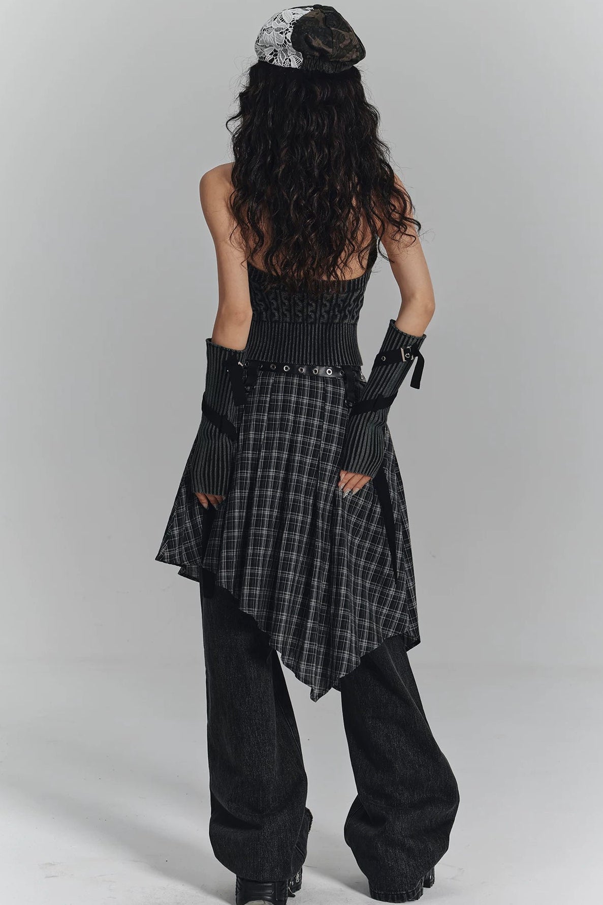 ゴシックプチェックアシメスカート