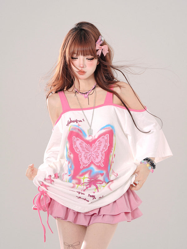 Off-Shoulder Loose Summer Tops