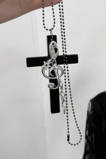 哥特朋克十字架项链