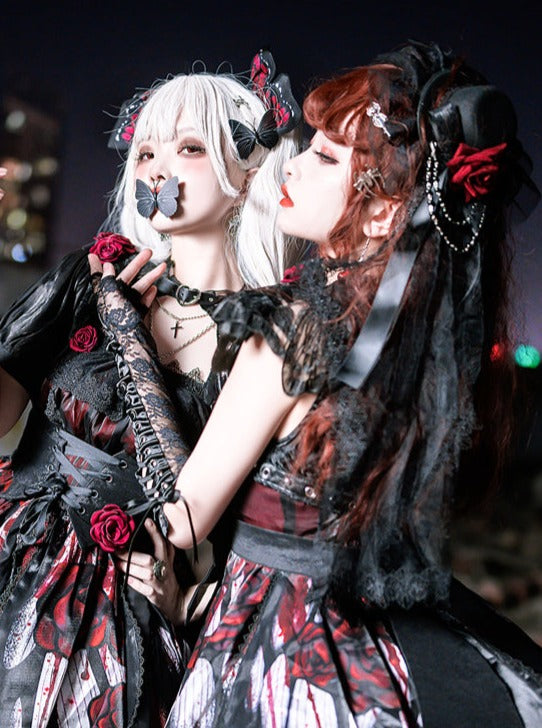 Halloween Gos Bloody Rose Accessories Set