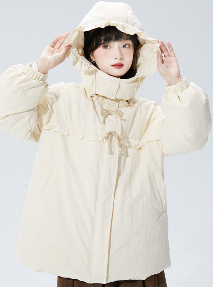 Milky Hood Down Jacket