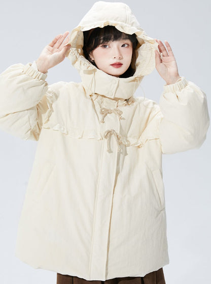 Milky Hood Down Jacket