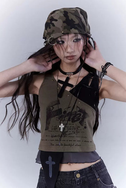 パラレルウェイストランドプリンテッドトップス