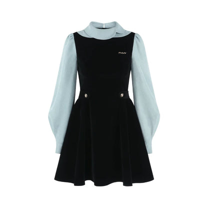 Spliced Velvet Hepburn Dress
