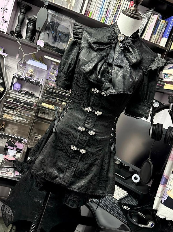 チャイナストラップリボンドレスパンツスーツ【予約商品】