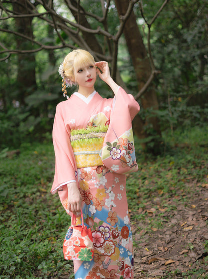 复古日式花纹花卉和服9件套