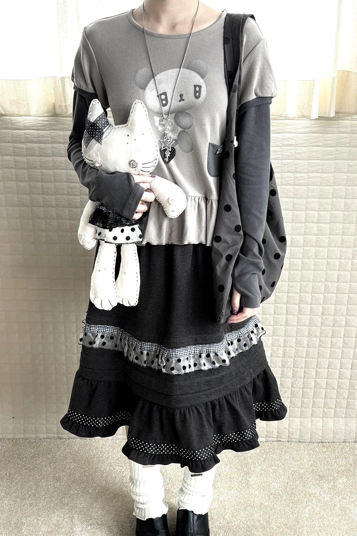 Angel Bear Top + Flare Skirt