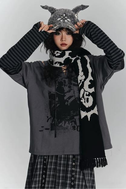 レトロダークボーダールーズトップス