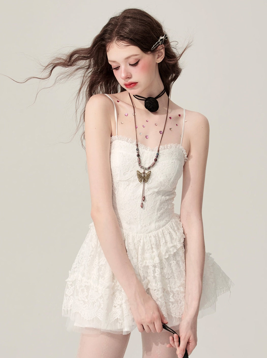Lace Pure White Lace Camisole Dress