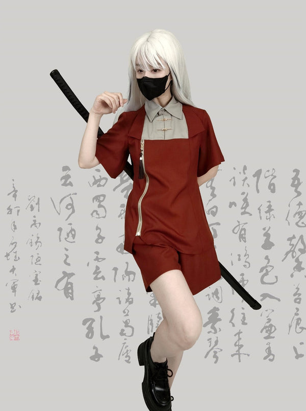 China mode summer top + shorts