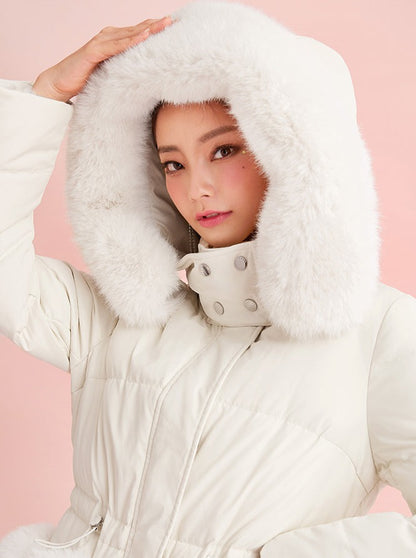 Pocket Fur Collar White Duck Down