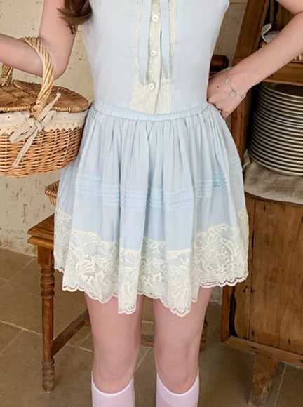 Shell Blue French Doll Skirt