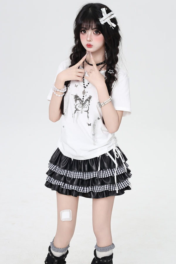 クレイジーガールバタフライシークレットレースアップトップス